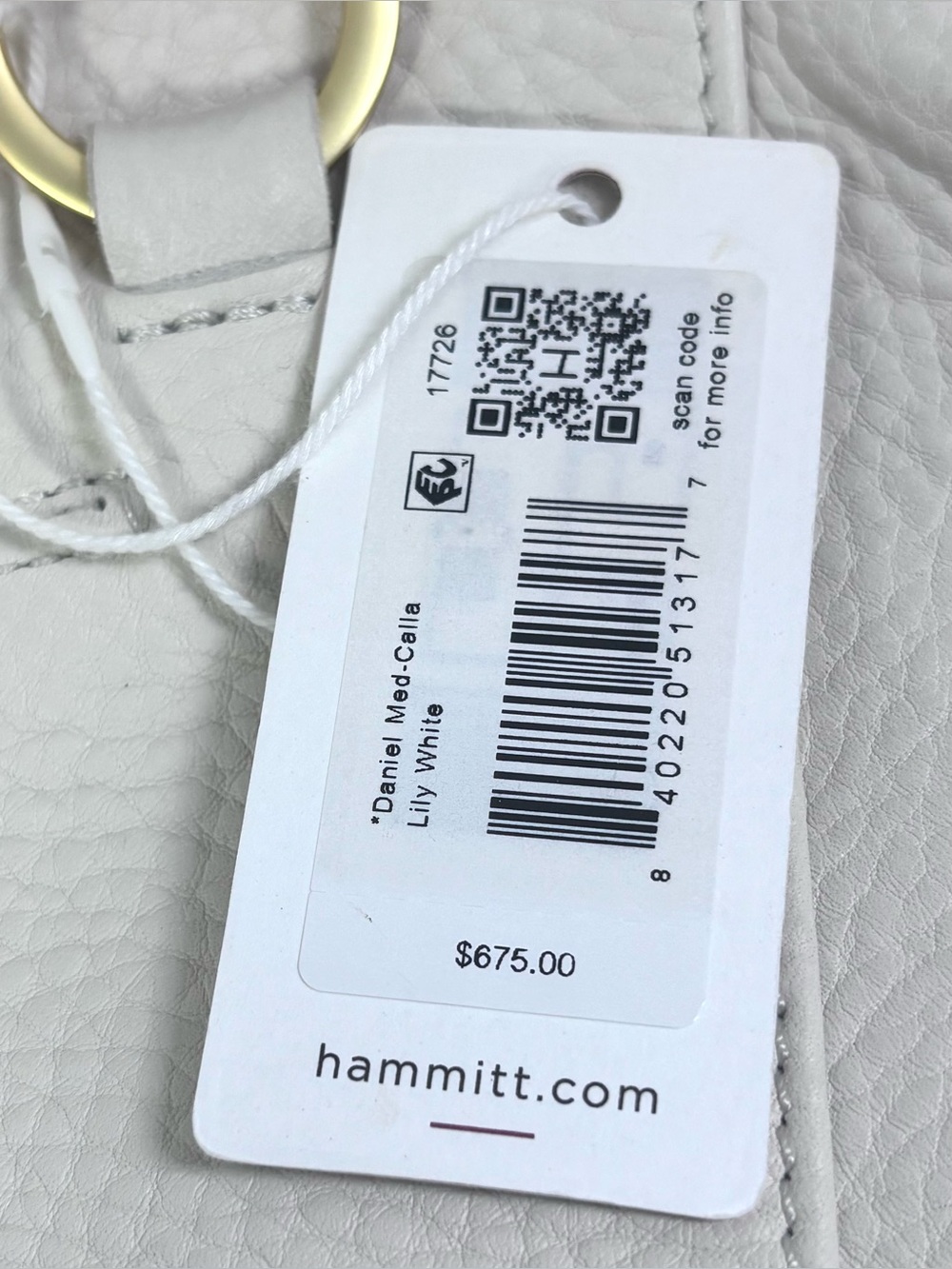Hammitt Daniel Calla Bag. Lily White/Brushed Gold. - Picture 16 of 16